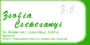zsofia csepcsanyi business card