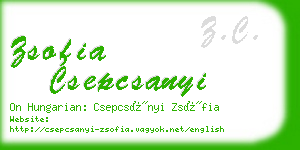 zsofia csepcsanyi business card